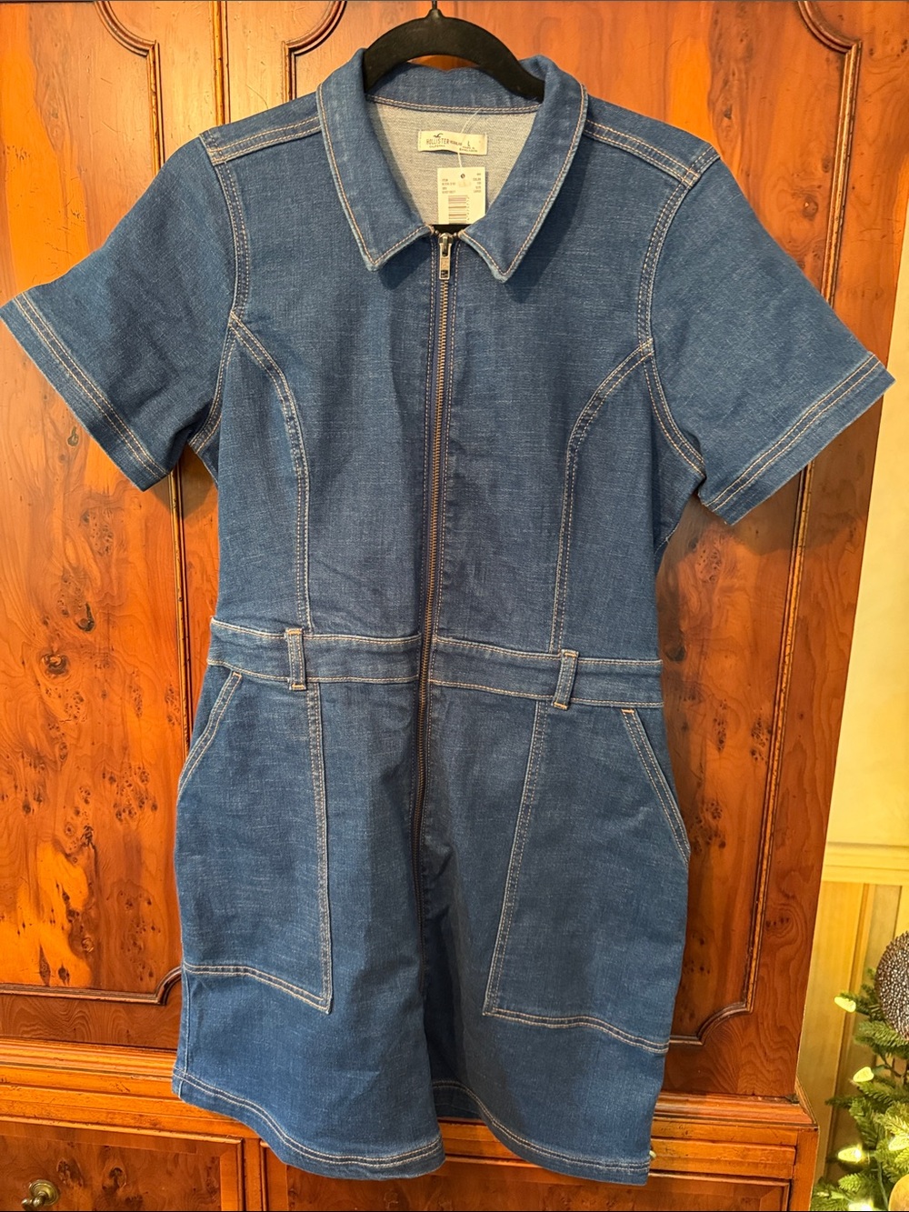 Hollister denim Utility Dress NWT Sz Large